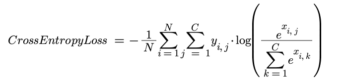 Cross Entropy Loss equation